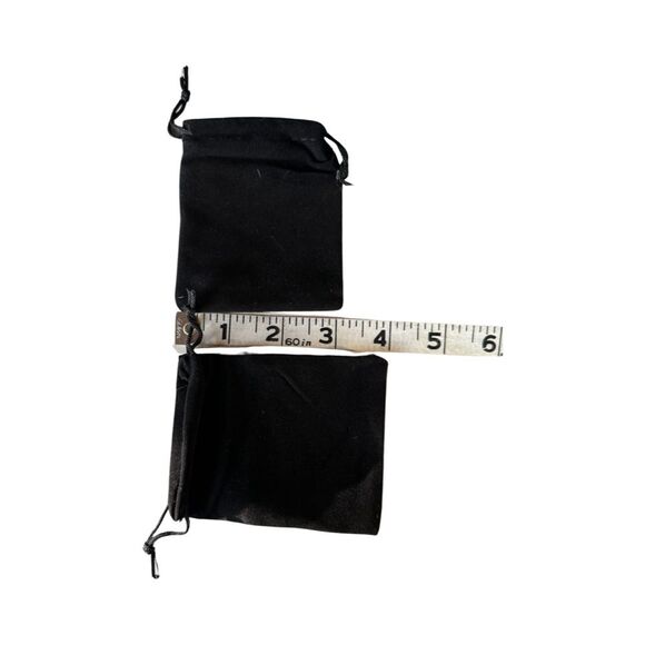 Set of 10 Luxury Velvet Drawstring Bags Pouches.  Black. 3 3/4" high x 3" wide. - Picture 9 of 9